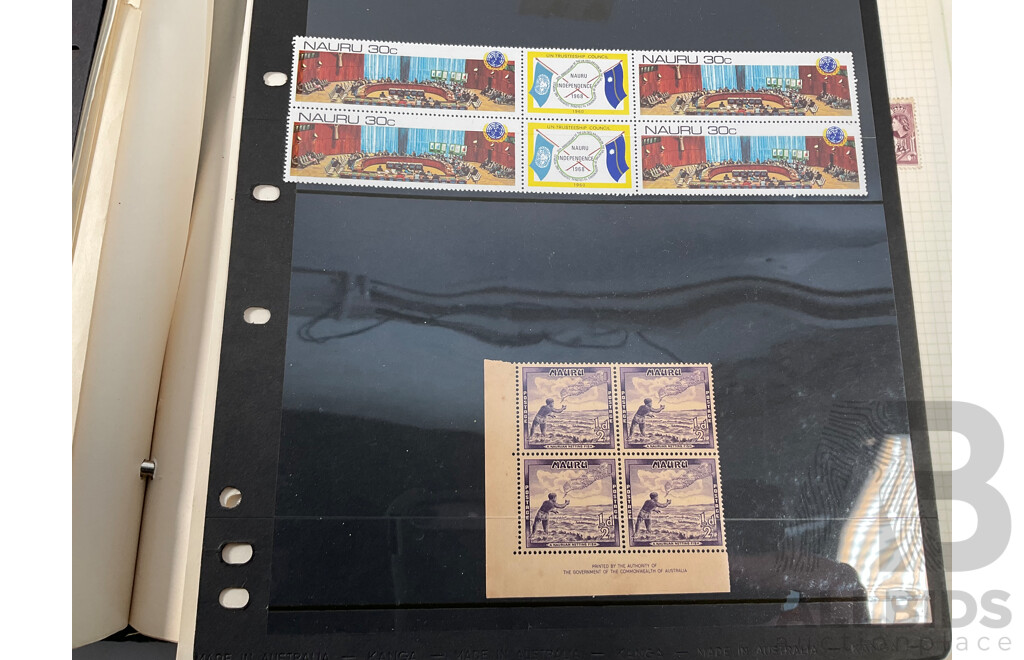 Album of Vintage British Empire Stamps Including Mint, Mint Hinged, Aden, Ascension, Brunei, Caymen Islands, Ceylon, Falkland Islands, Hong Kong, South Africa, Kenya New Zealand Seven Seas, Niue, St Lucia, Straits Settlements, Samoa and More
