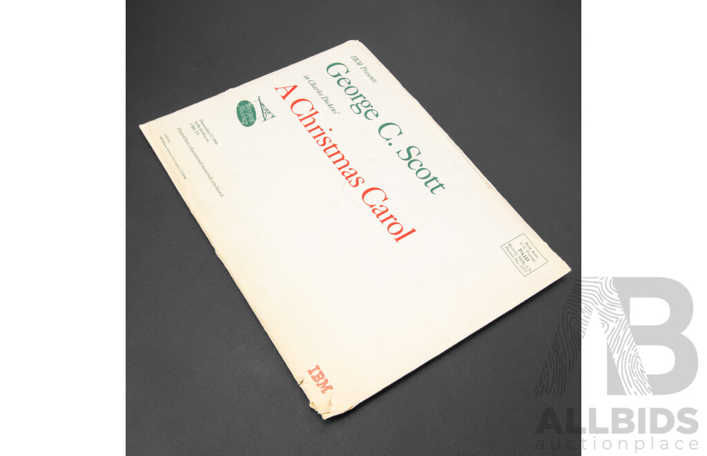 Unique Vintage Charles Dickens 'A Christmas Carol' Telemovie (1984) with George C. Scott Commemorative Book and Press-Kit