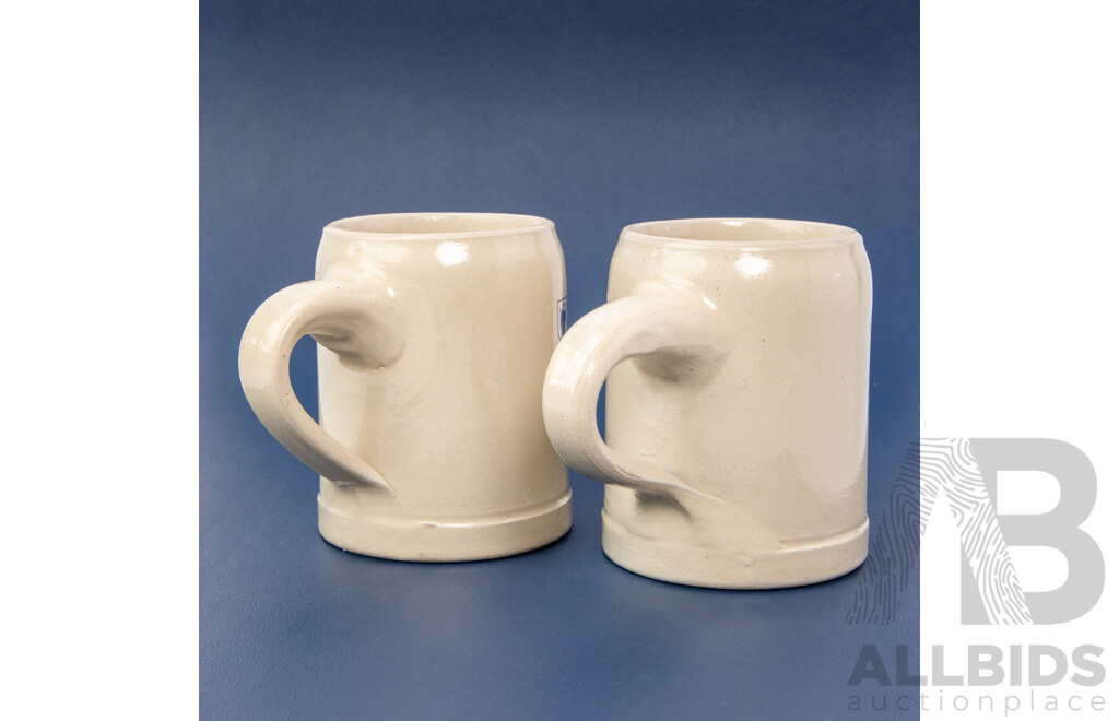Pair of Vintage Lufthansa German Airlines Stoneware Beer Steins (c1970-80s) (2)