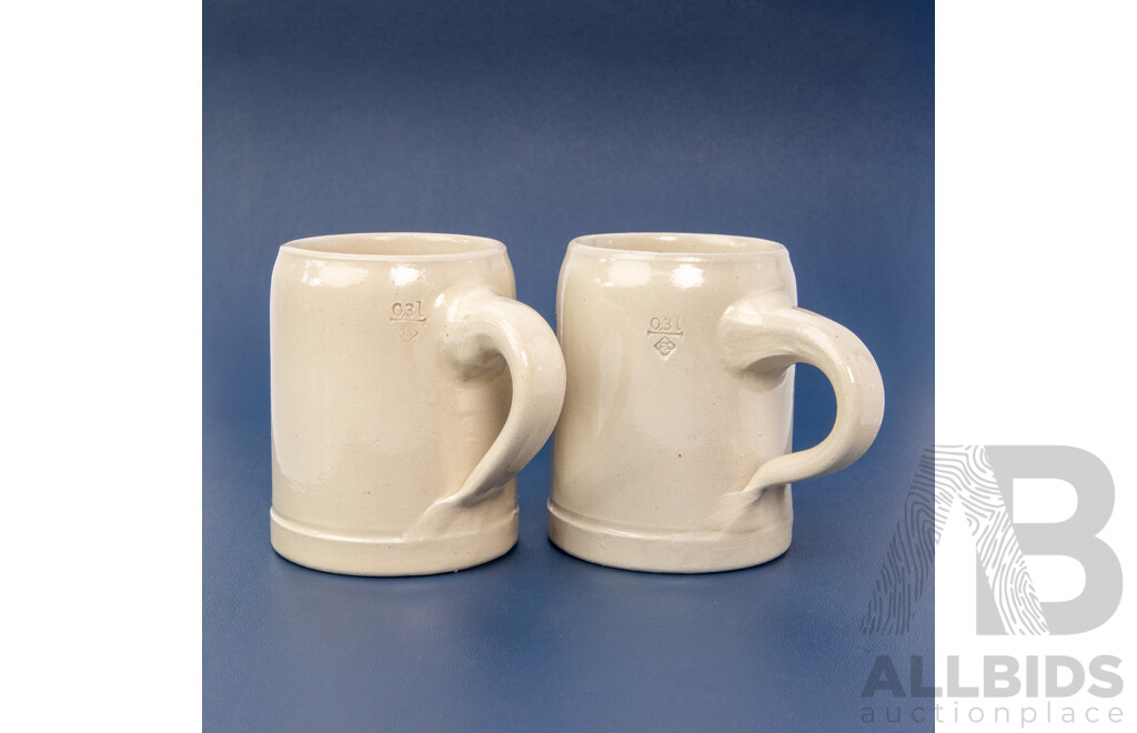Pair of Vintage Lufthansa German Airlines Stoneware Beer Steins (c1970-80s) (2)