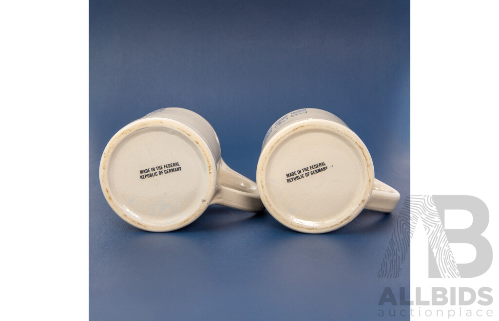 Pair of Vintage Lufthansa German Airlines Stoneware Beer Steins (c1970-80s) (2)