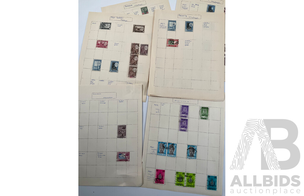 Collection of Malaya and Indian/Indian States Stamps Spanning 1900 to 1960 Including 1942 WW2 Straits Settlements Japanese Occupation, BMA Overprints, KGV Special Adhesive Overprint, QV and More