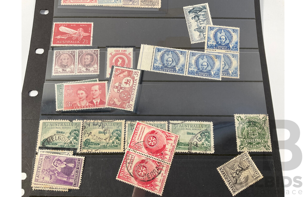 Collection of Australian Predecimal Stamps Including Two Pound Coat of Arms, 1931 Kingsford Smith Set