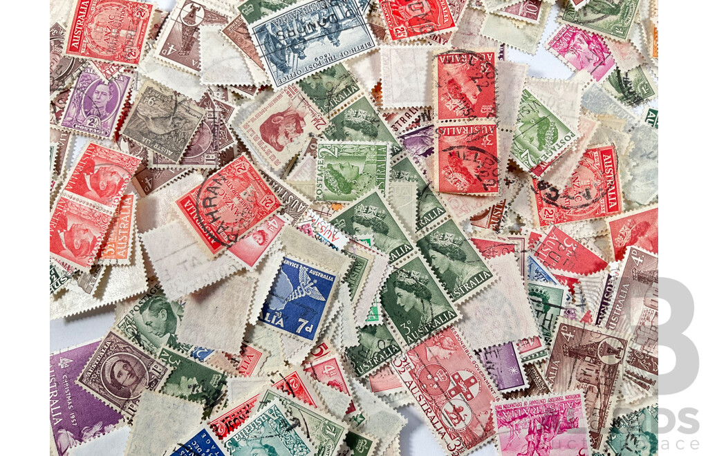 Collection of Australian Predecimal Stamps Including Two Pound Coat of Arms, 1931 Kingsford Smith Set