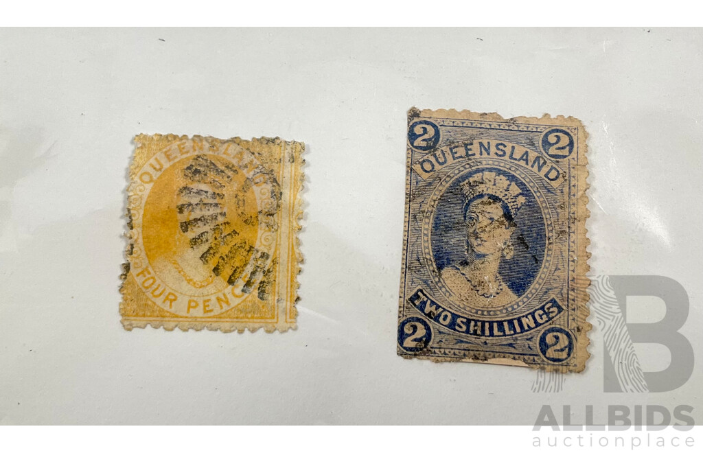Australian Colonial Stamps Including Van Diemens Land and Queensland QV Chalon Heads, Victoria QV Imperfs