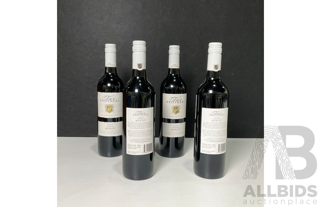 Collection of Four 2 Brothers Reserve Merlot Vintage 2007 (4)