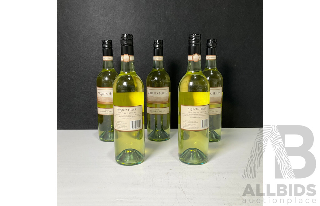 Set of Five Arunta Hills Pinot Grigio Vintage 2009 (5)