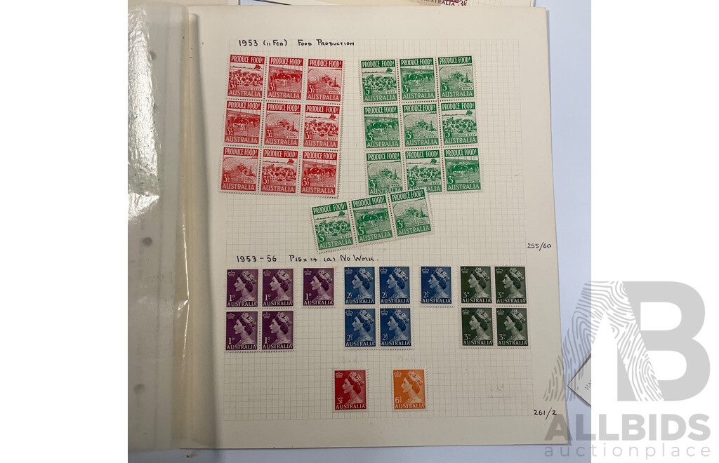 Collection of Australian Predecimal Stamps Spanning 1930's to 1950's Including Mints, Blocks and Sets