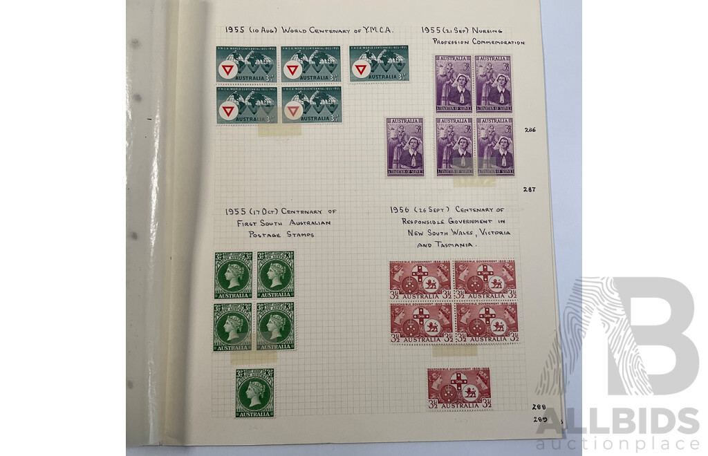 Collection of Australian Predecimal Stamps Spanning 1930's to 1950's Including Mints, Blocks and Sets