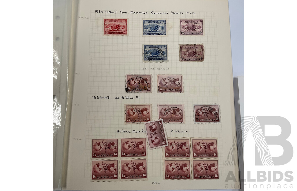 Collection of Australian Predecimal Stamps Spanning 1930's to 1950's Including Mints, Blocks and Sets
