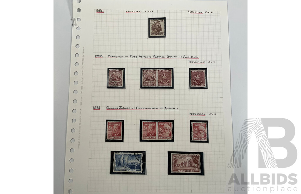 Collection of Australian Predecimal Stamps Spanning 1930's to 1950's Including Mints, Blocks and Sets