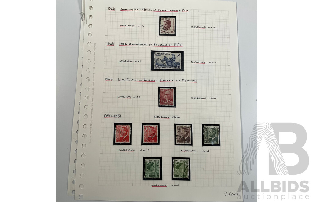 Collection of Australian Predecimal Stamps Spanning 1930's to 1950's Including Mints, Blocks and Sets