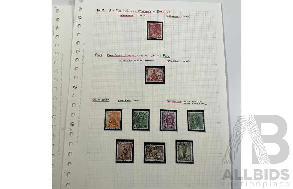 Collection of Australian Predecimal Stamps Spanning 1930's to 1950's Including Mints, Blocks and Sets