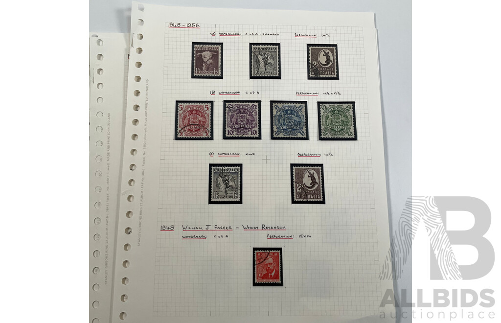 Collection of Australian Predecimal Stamps Spanning 1930's to 1950's Including Mints, Blocks and Sets