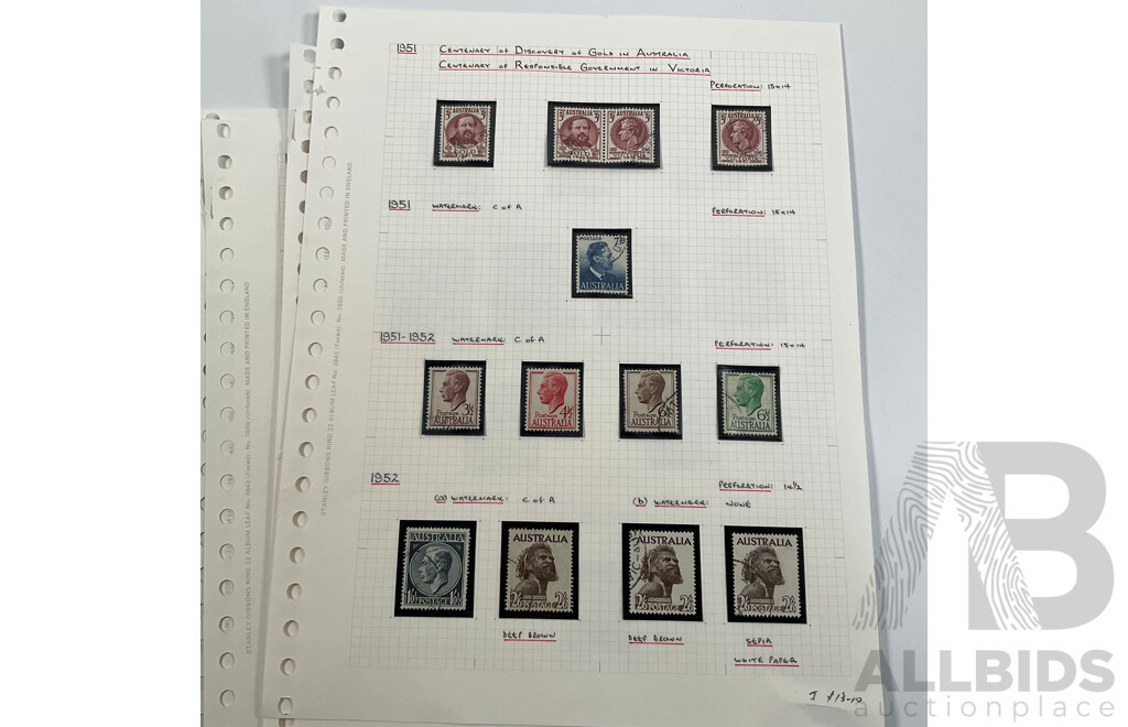 Collection of Australian Predecimal Stamps Spanning 1930's to 1950's Including Mints, Blocks and Sets