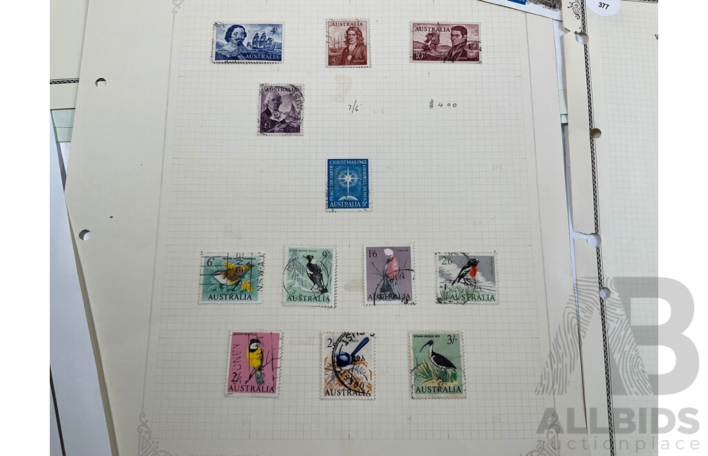Collection Australian Stamps in Seven Seas and Scotts Pages, Predecimal to Decimal, QE2 1953 Coronation Mint Block Set, QV South Australia 1929/30 Kangaroo on Map and More