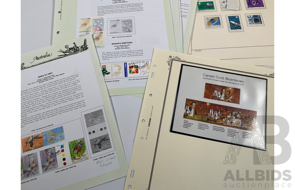 Collection Australian Stamps in Seven Seas and Scotts Pages, Predecimal to Decimal, QE2 1953 Coronation Mint Block Set, QV South Australia 1929/30 Kangaroo on Map and More