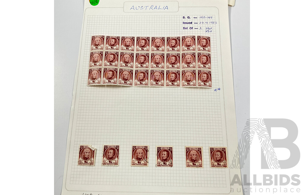 Australian Predecimal Stamps Including Western Australia 1890's Revenue Stamps to Ten Shillings, Victoria QV Mint Hinged, 1940's-50's Mint Hinged Blocks