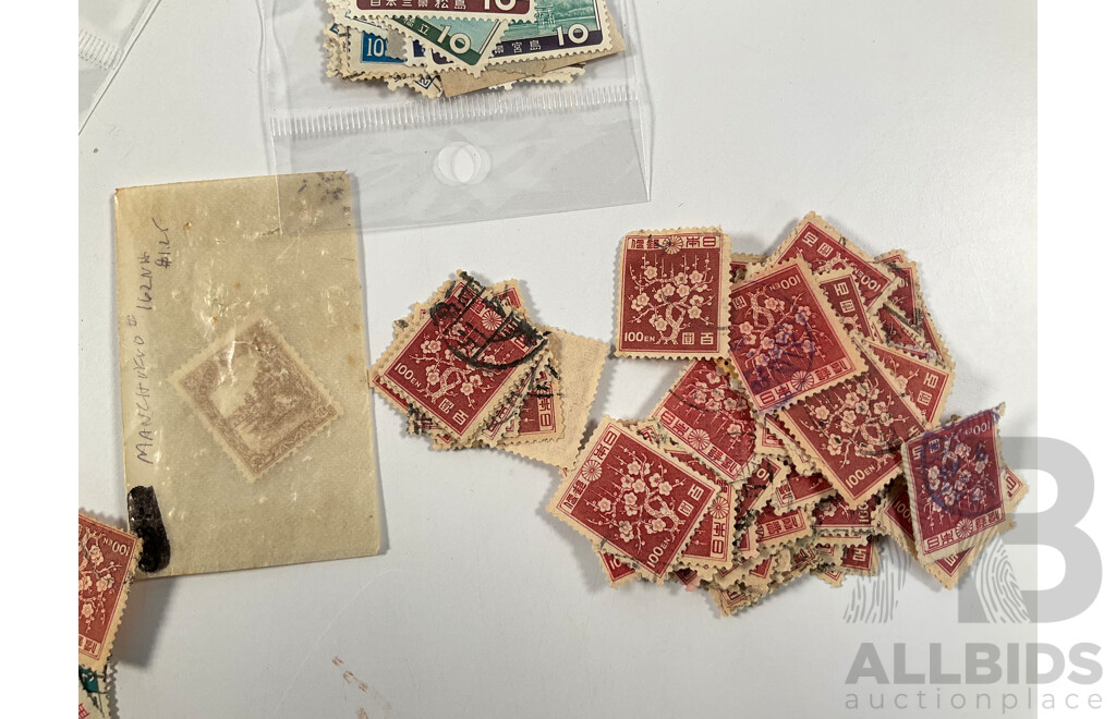 Collection of Japanese and Manchukuo Stamps, Including General Nogi Maresuke, Plum Blossoms, Summer Palace and More