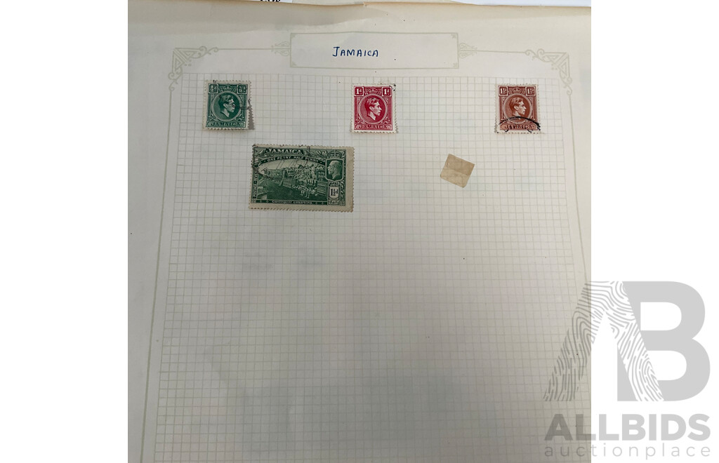 Collection of Vintage and Antique Stamps Including New Zealand, Papua New Guinea, Samoa Jamaica