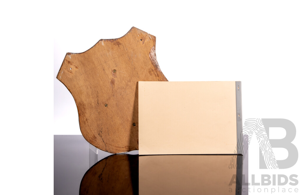 Wonderful Vintage Royal Australian Engineers Cast Metal & Wood Plaque Alongside a Short History of Victoria Barracks, Paddington by Col. P.J.Greville From Same (Date Unknown) (2)