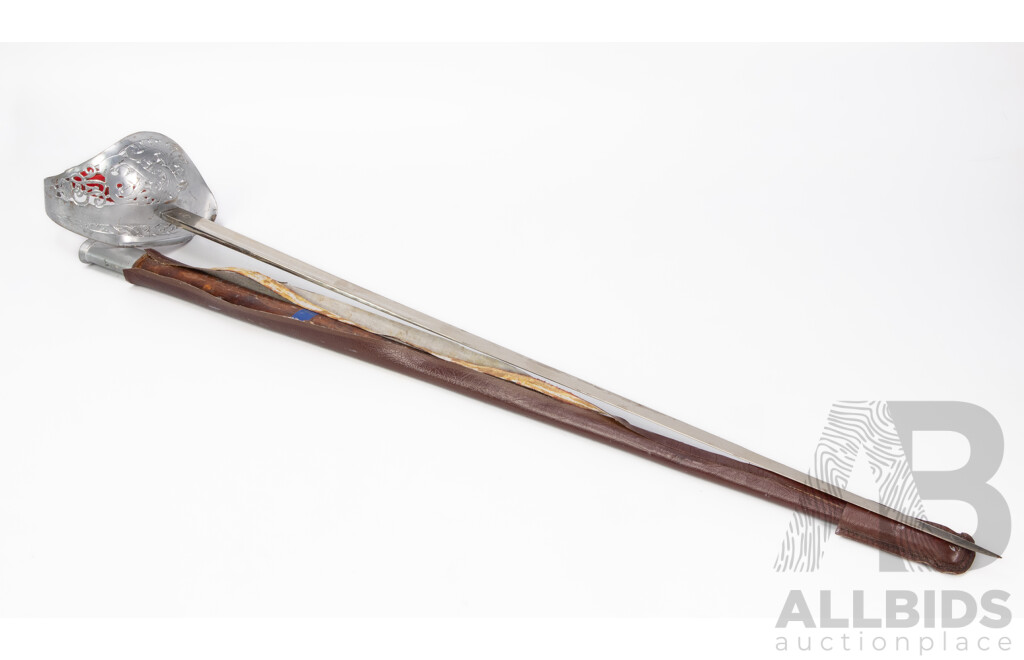 British Pattern Reproduction 1908 Cavalry Troopers Sword, Inscribed and Dated (1958), 101 cm (length)