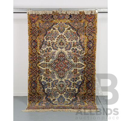 Wonderful Hand Knotted Authentic Kashmiri Silk Rug, 117W x 185L cm