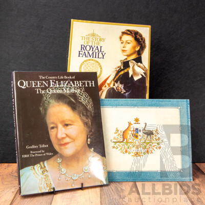 Wonderful Trio of Vintage British Royal Family Memorabilia Encompassing Two Hard Cover Books & Rare Souvenir Booklet of Elizabeth I Queen Mother of Queen Elizabeth II & King George VI 1949 Visit to Australia (3)