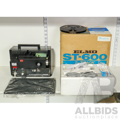 Vintage Elmo ST-600 Two Track 8mm Sound Projector in Original Box and Packaging