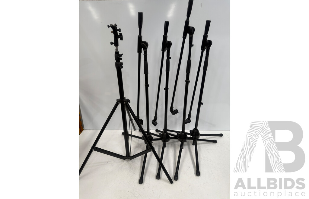 4x Tripod Boom Microphone Stands + Minimax Kit Stand