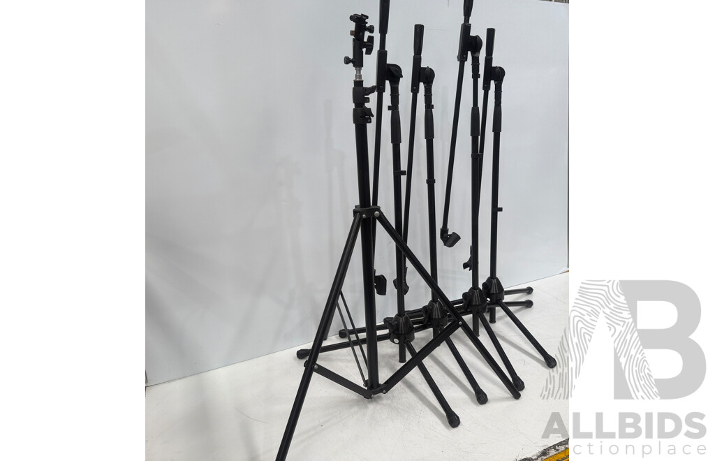 4x Tripod Boom Microphone Stands + Minimax Kit Stand