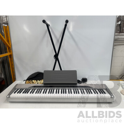 Casio Privia Px310 - 88Key - Keyboard + Tour Craft Keyboard Stand + Gold/Chrome Popup Light Cast