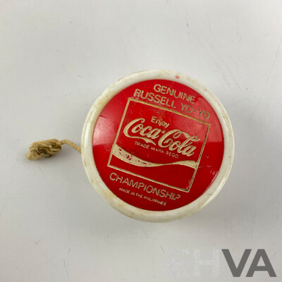 Three Vintage Yo-Yos Including Coca Cola Russell Championship, Ovaltine and  Glow in the Dark