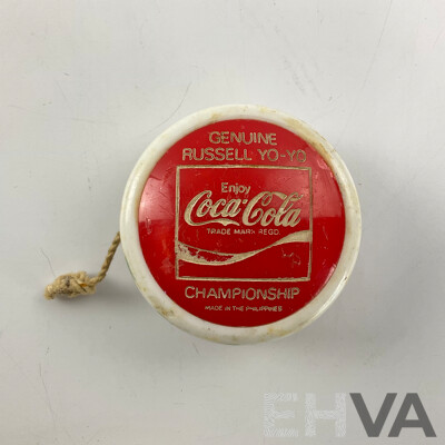 Three Vintage Yo-Yos Including Coca Cola Russell Championship, Ovaltine and  Glow in the Dark