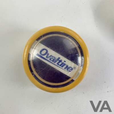 Three Vintage Yo-Yos Including Coca Cola Russell Championship, Ovaltine and  Glow in the Dark