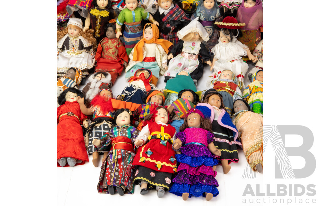 Large Collection Porcelain Dolls of the World Along with Accompanying Magazine   RTV