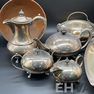 Vintage Silver Plated EPNS Tea Coffee Set - Lot of 8