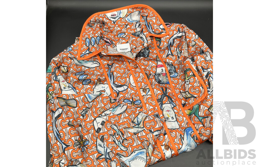 Riccardo Tisci Marine TB Monogram Silk Shirt Branded BURBERRY