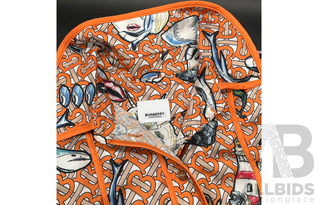 Riccardo Tisci Marine TB Monogram Silk Shirt Branded BURBERRY