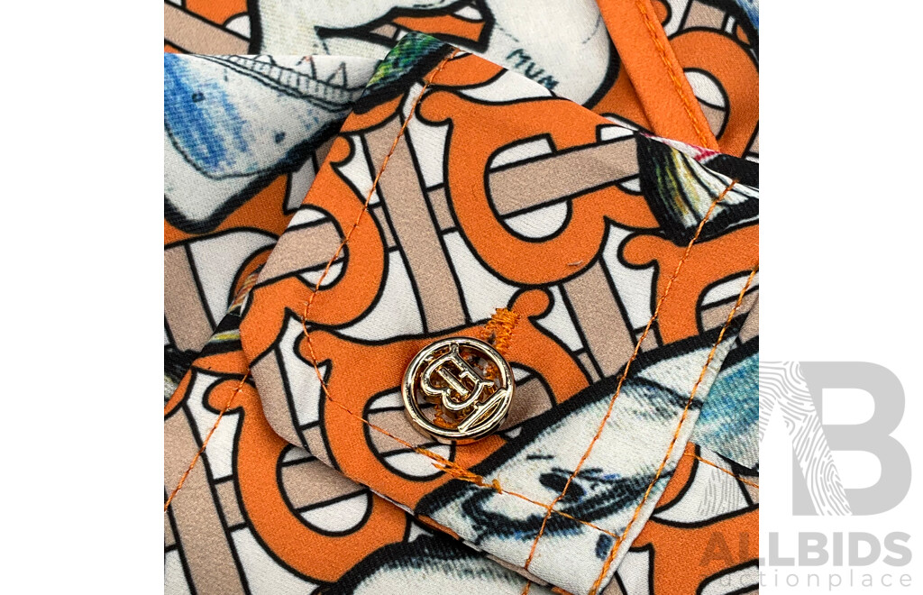 Riccardo Tisci Marine TB Monogram Silk Shirt Branded BURBERRY