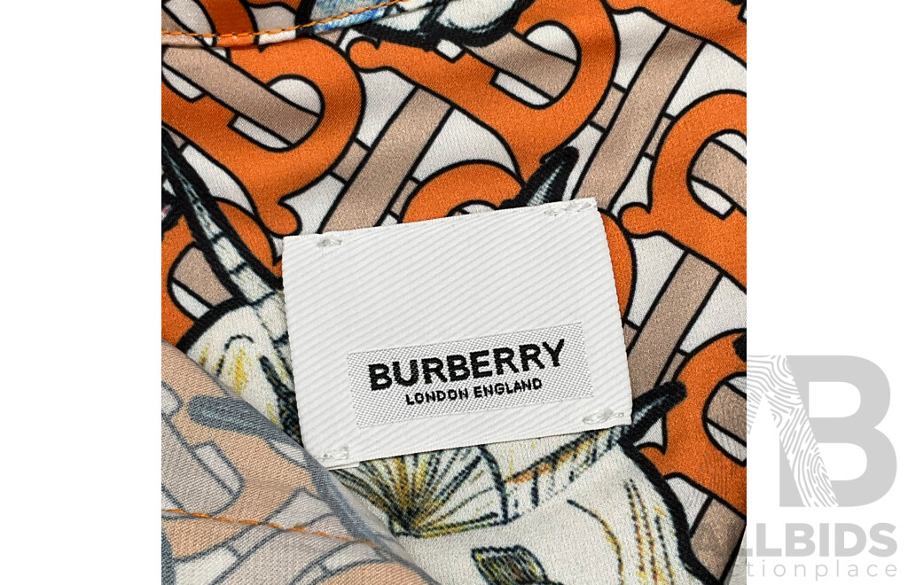 Riccardo Tisci Marine TB Monogram Silk Shirt Branded BURBERRY
