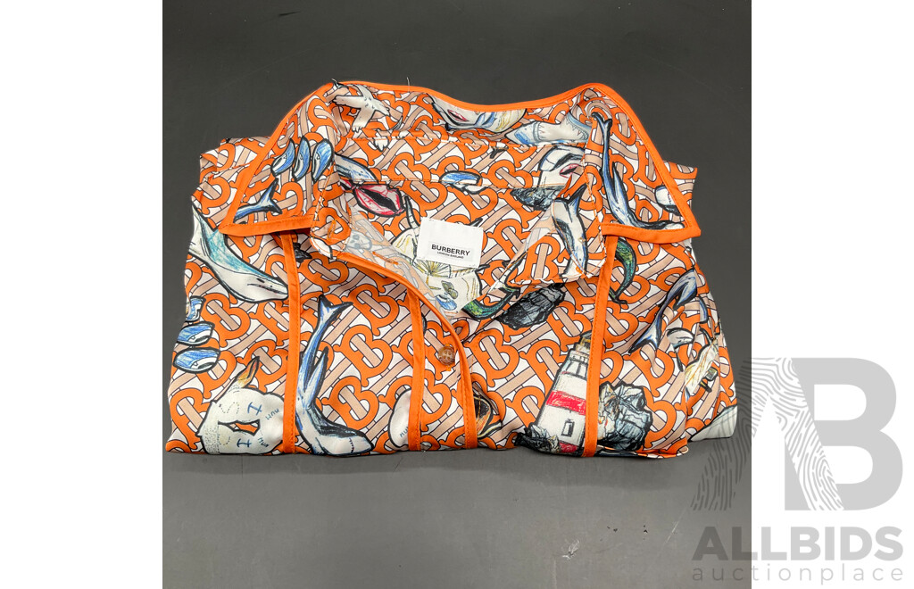 Riccardo Tisci Marine TB Monogram Silk Shirt Branded BURBERRY