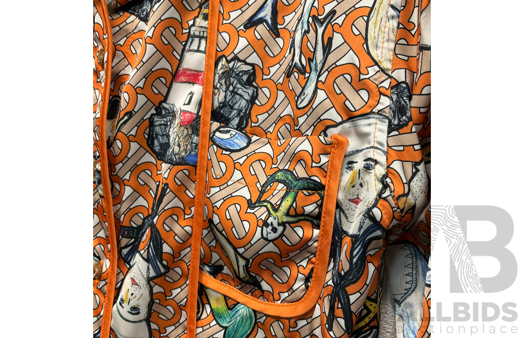 Riccardo Tisci Marine TB Monogram Silk Shirt Branded BURBERRY
