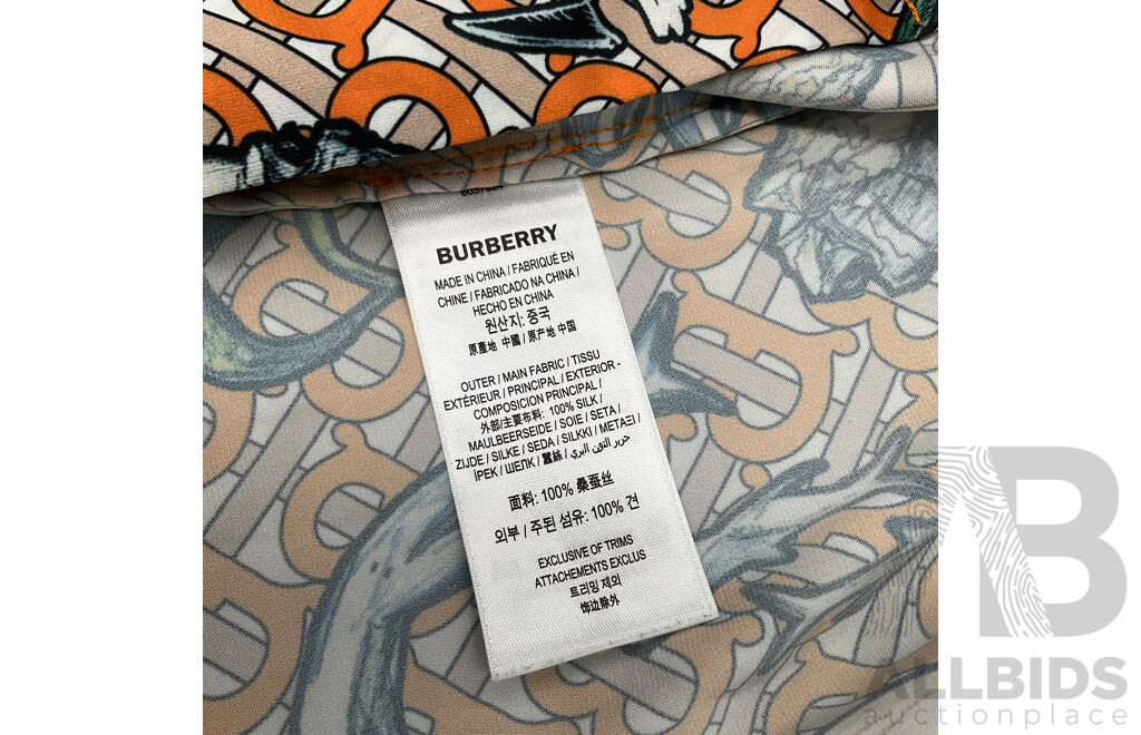 Riccardo Tisci Marine TB Monogram Silk Shirt Branded BURBERRY