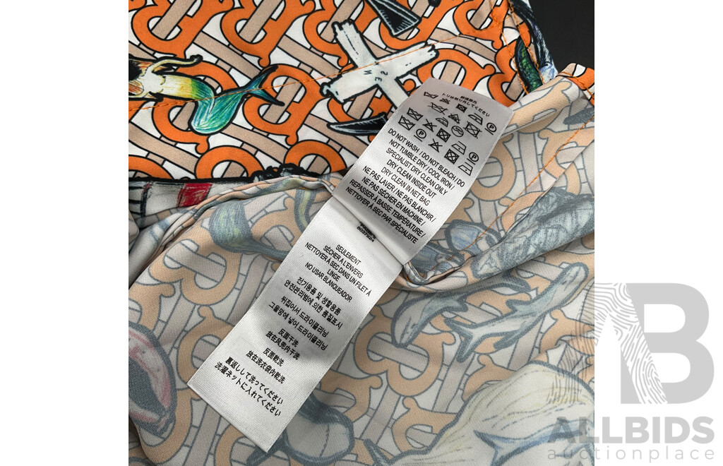Riccardo Tisci Marine TB Monogram Silk Shirt Branded BURBERRY