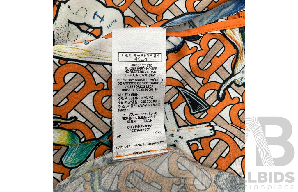 Riccardo Tisci Marine TB Monogram Silk Shirt Branded BURBERRY
