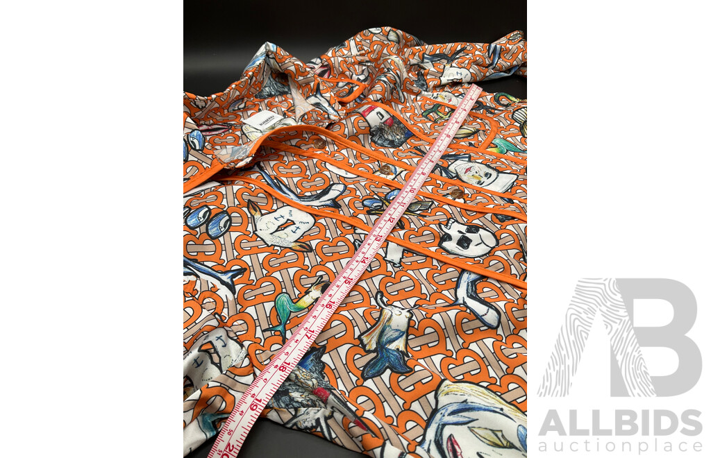 Riccardo Tisci Marine TB Monogram Silk Shirt Branded BURBERRY