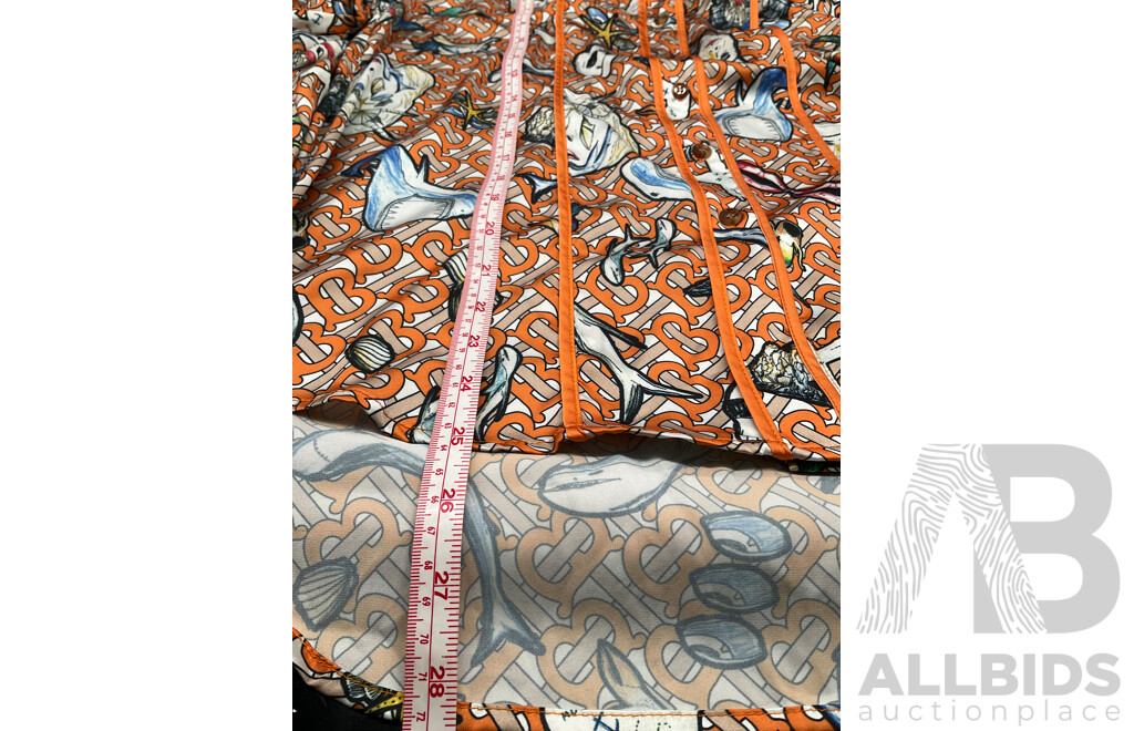 Riccardo Tisci Marine TB Monogram Silk Shirt Branded BURBERRY