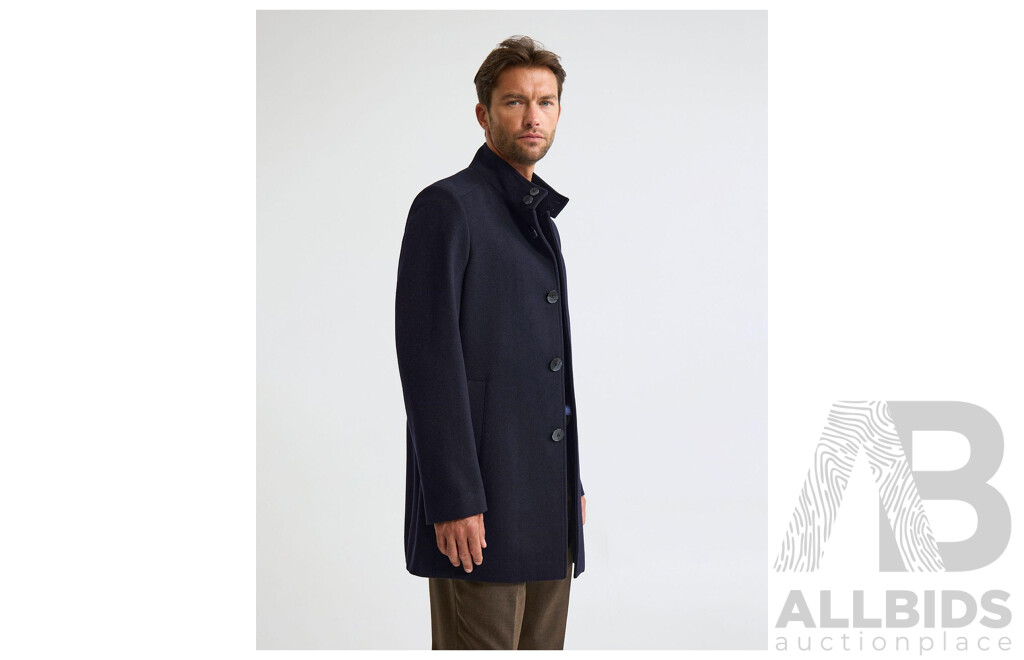 OXFORD Dunbar Wool Rich Winter Coat L Navy Blue