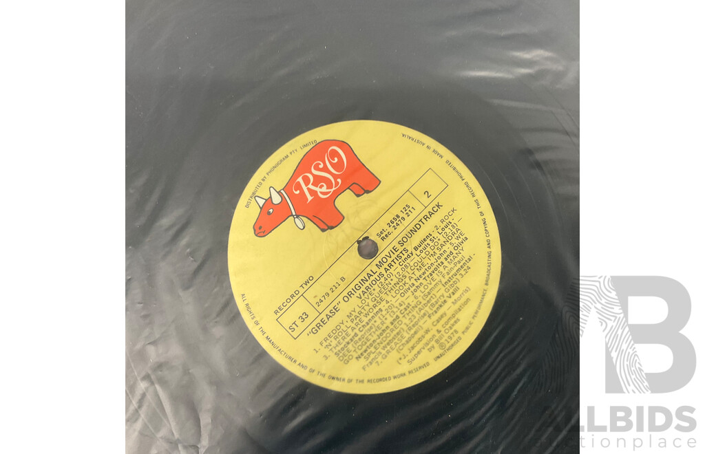 Collection of 8 Vintage Vinyl LP Records, Including ''Grease'' John Travolta and Olivia Newton-John and More